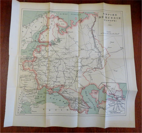 Russian Empire in 1914 World War I Desbuissons color lithograph map