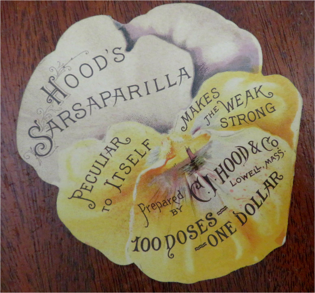 Hood's Pansy Patent Medicine Company Promotional Item c1870's shaped ad booklet