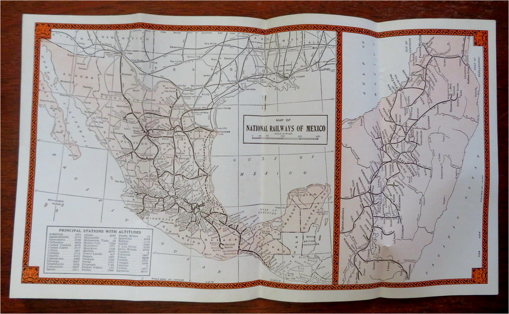 Mexico for All Vacations Promotional Travel Brochure 1938 illustrated ad w/ maps