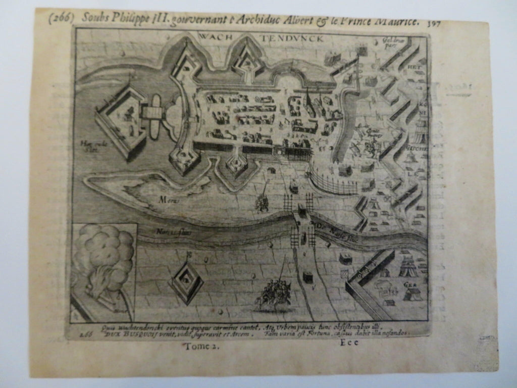 Wachtendonk Siege Battle Dutch Revolt Star Fort 1616 engraved battle print