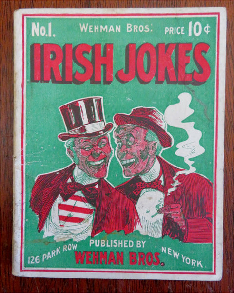 Irish Jokes & Stories Ireland 1906 Wehman Brothers rare pocket joke book