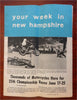 New Hampshire Bike Week c. 1960's tourist brochure events illustrated magazine