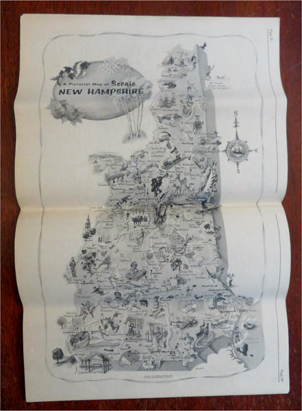 New Hampshire Bike Week c. 1960's tourist brochure events illustrated magazine