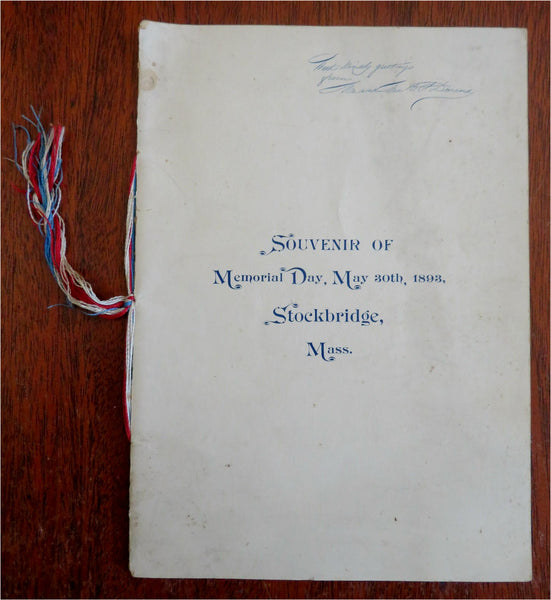 Memorial Day Souvenir Program 1893 Stockbridge Mass. pictorial souvenir booklet