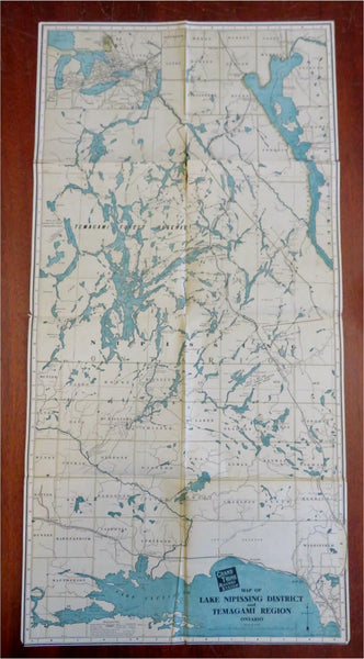 Lake Nipissing District Ontario Canada c. 1910's Grand Trunk RR promotional map