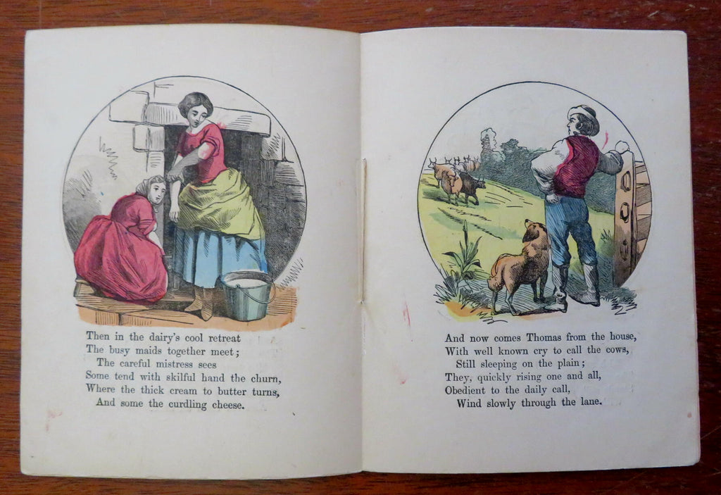 The Farm Aunt Mattie's Series Children's Story c.1860's hand color juvenile book