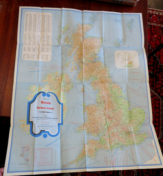 Britain United Kingdom England Scotland Wales Northern Ireland 1955 tourist map