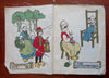 Little Wooden Shoes Children's Dutch Picture Story 1880's nice color linen book