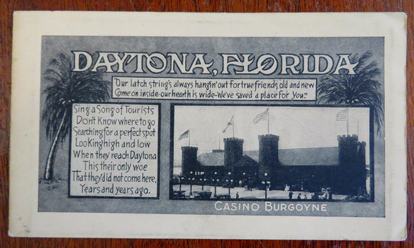 Daytona Florida Casino Burgoyne Vintage Advertisement c 1920's pictorial booklet