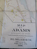 Adams Massachusetts City Plan 1900 huge linen backed folding wall map