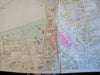 Adams Massachusetts City Plan 1900 huge linen backed folding wall map