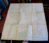 Adams Massachusetts City Plan 1900 huge linen backed folding wall map