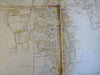 Adams Massachusetts City Plan 1900 huge linen backed folding wall map