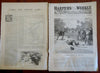 Choson Korea Map & Info Harper's Newspaper 1889 rare complete issue & supplement