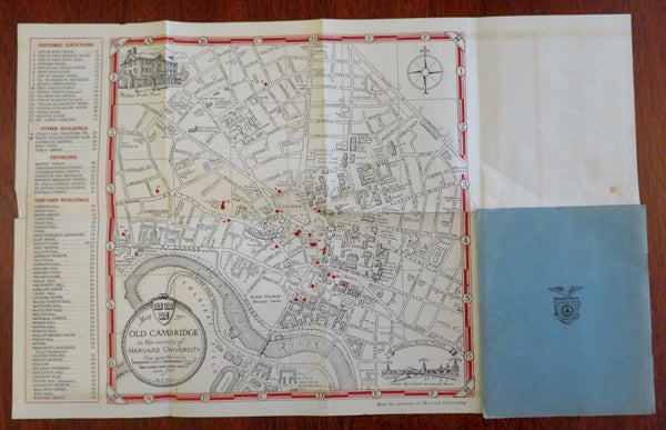 Boston Mass. & Cambridge city plans c.1943 WW II pocket map NE Telephone guide