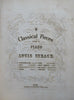 Piano sheet music 1852 Strack folio leather book Gracie Wright cover dedication