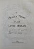 Piano sheet music 1852 Strack folio leather book Gracie Wright cover dedication