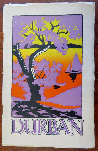Durban South Africa Tourism Info 1926 illustrated tourist brochure map & views