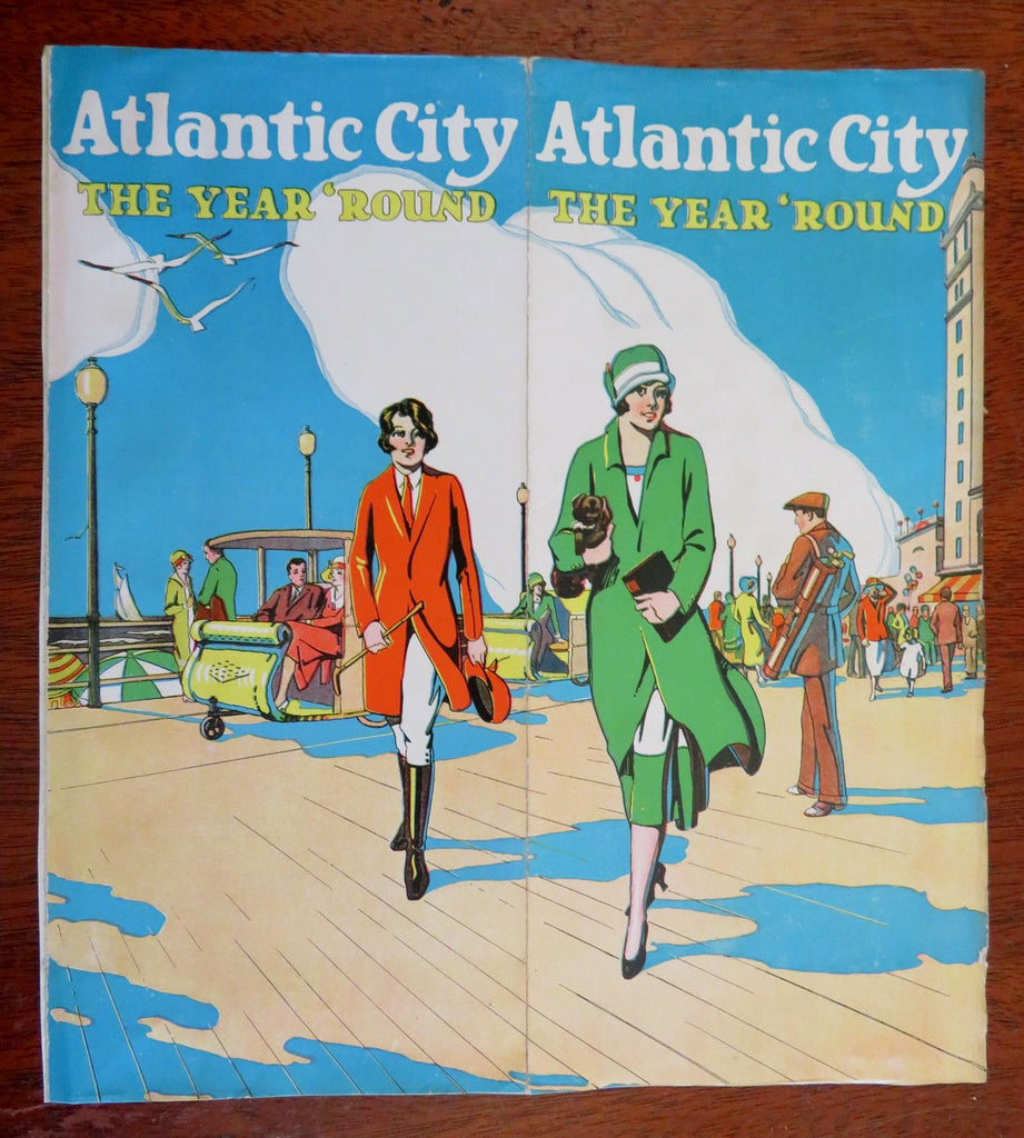 Atlantic City Year 'Round New Jersey coast 1920's tourist travel brochure