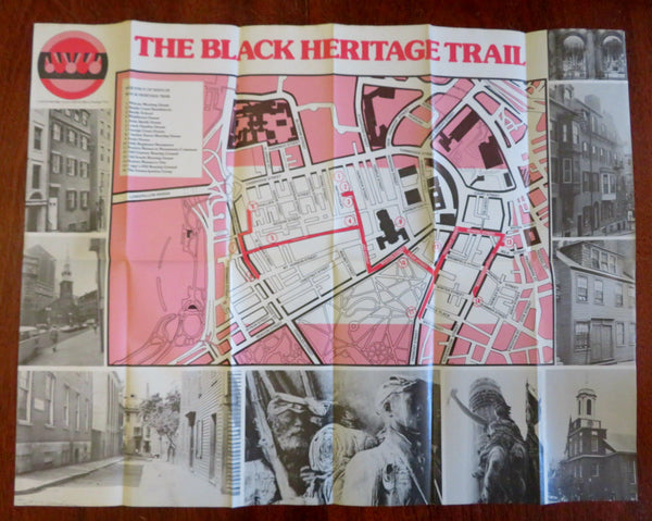 Boston Black Heritage Trail Bicentennial Celebration 1975 tourist brochure w map