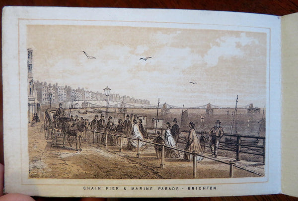 Brighton England Souvenir Album c. 1870's pocket color illustrated view book