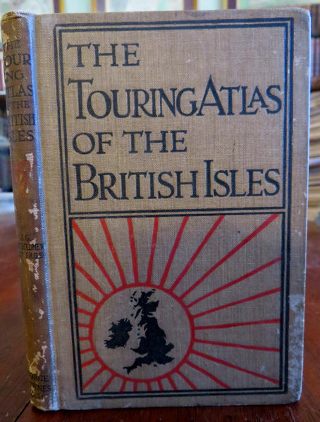 British Isles Touring Atlas Road & Cycle Maps c. 1920 Bartholomew pocket atlas