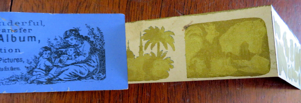 Juvenile Transfer Picture Album c. 1880's rare miniature booklet gold designs