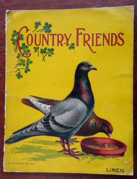 Farm Animals c. 1900 McLoughlin Illustrated Country Friends chromo linen book