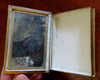 Rare hand painted glass Secret Book box c.1850's Cathedral spine splendid object