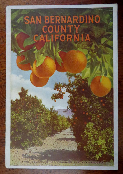 San Bernardino County California Tourist Info c. 1920 illustrated guide w/ map