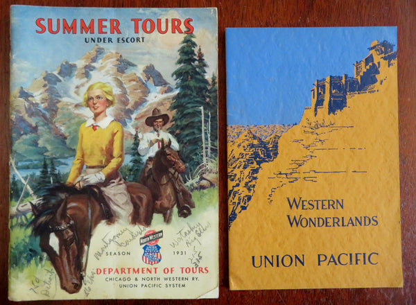 Western Travel Booklets Lot x 2 Yellowstone Yosemite Zion 1929-31 tourist info