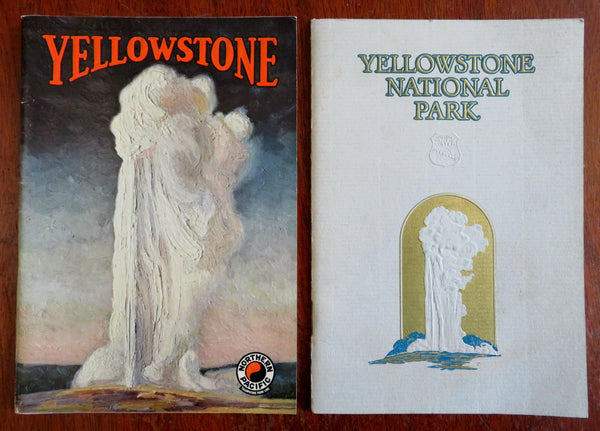 Yellowstone National Park Lot x 2 Tourist Guidebooks c 1920s vintage ads w/ maps