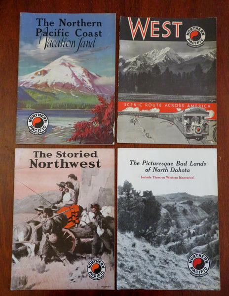Northern Pacific Lot x 4 Travel Booklets Badlands Northwest c. 1920's travel ads