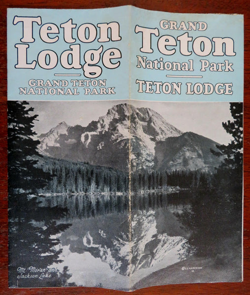 Teton Lodge Grand Teton National Park c. 1928 illustrated travel brochure w/ map