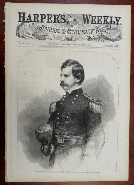 Fredericksburg Gen. Banks Harper's Civil War nwsppr 1862 issue Richmond VA map