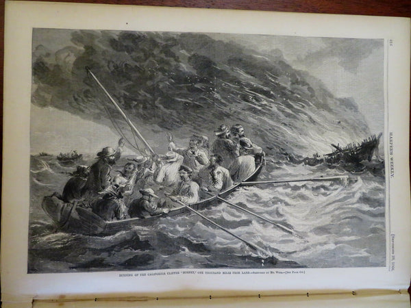 Hornet Shipwreck Train Crash Harper's Reconstruction Era newspaper 1866 issue