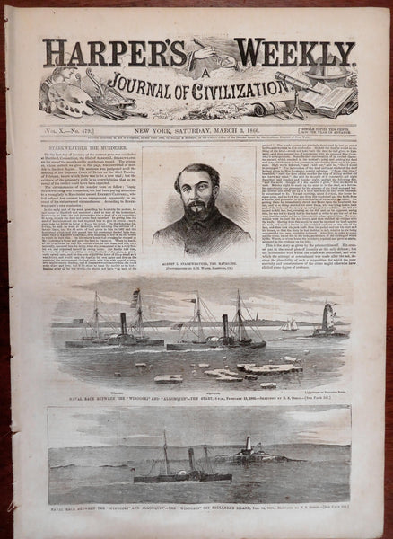 British Ironclad Navy NY MS. Reconstruction Era newspaper 1866 complete issue