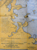 Boston Harbor rare folding pocket map 1890 Bouve Crawford Shoes advertising