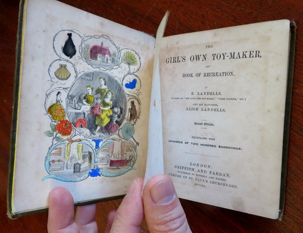 Girl's Own Toy Maker Puzzles dolls Games 1860 Landells illustrated juvenile book