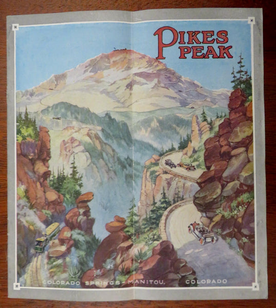 Manitou & Pike's Peak Cog Railway Colorado tourism c. 1920's Brochure w/ map