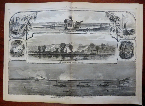 Rappahannock Bridge Crossing Harper's Civil War newspaper 1863 complete issue