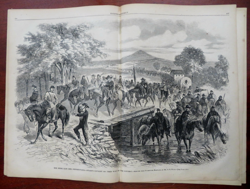 Alabama Pirate Frigate Rebel Raid Harper's Civil War newspaper 1862 issue
