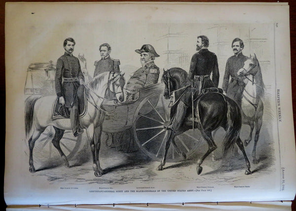 Union Commanders Springfield Harper's Civil War newspaper 1861 complete issue