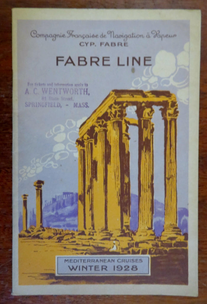 Fabre Line Mediterranean Winter Cruises 1928 illustrated advertising booklet