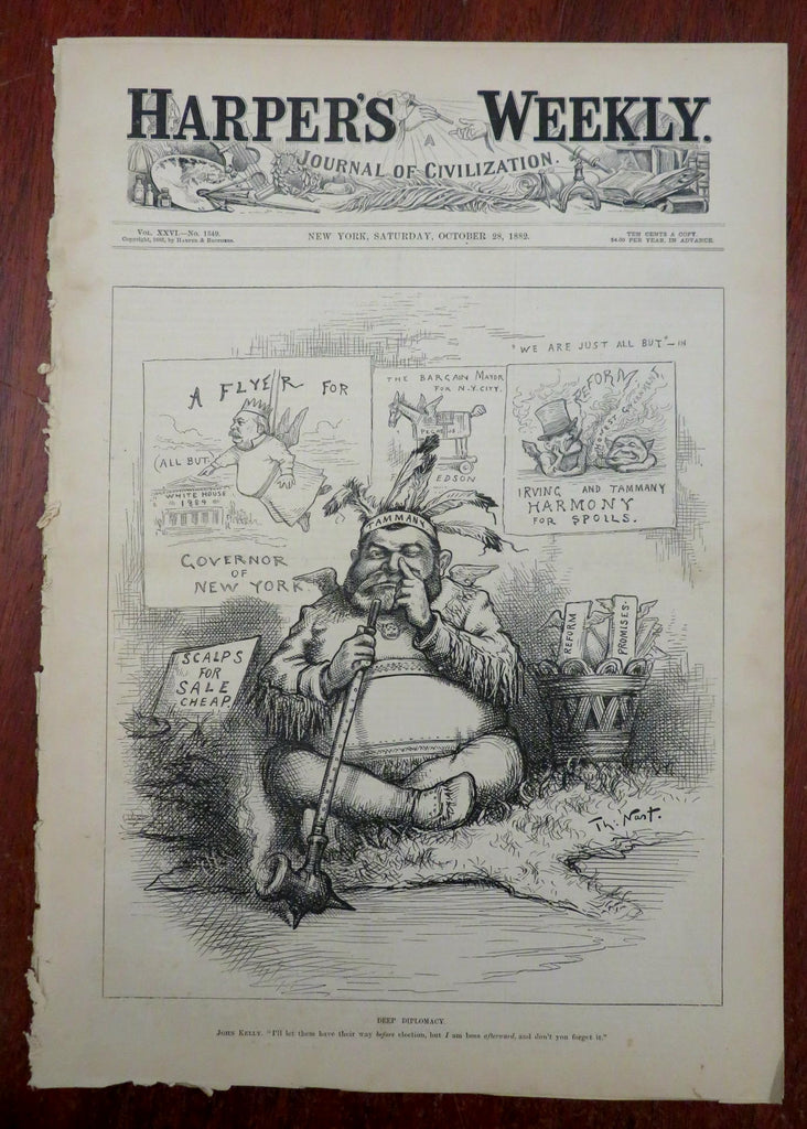 Tammany Hall John Kelly Nast Harper's Gilded Age newspaper 1882 complete issue
