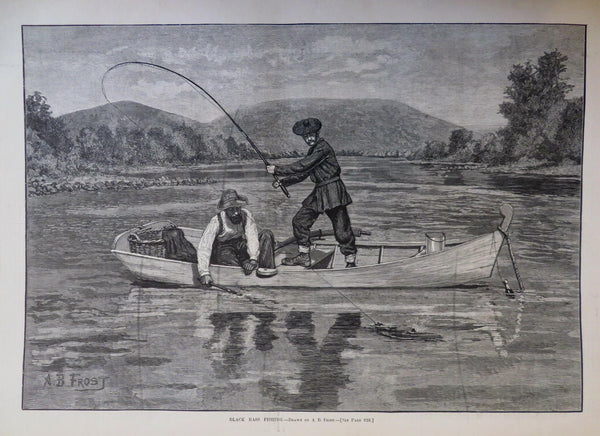 Black Bass Fishing Nantasket Beach Harper's newspaper 1882 complete issue