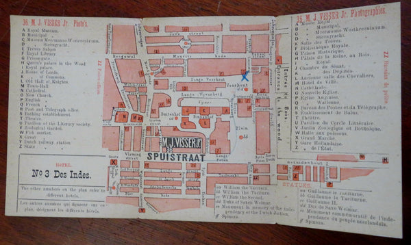 The Hague Netherlands City Plan Promo c. 1890's M.J. Visser tourist pamphlet