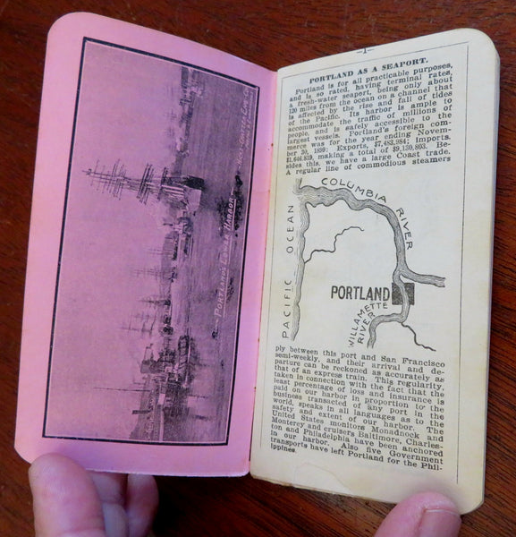 Oregon Pocket Book Traveler & Settler Statistical Info c. 1901 illustrated guide