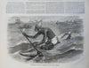 Opium Den Death Cartoon SF Gold Digging Harper's newspaper 1858 complete issue