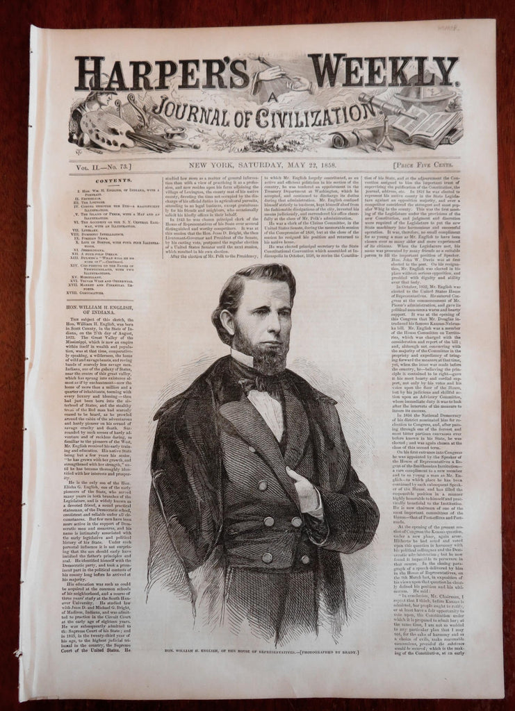 Winslow Homer Boston Common Train Wreck Harper's newspaper 1858 complete issue